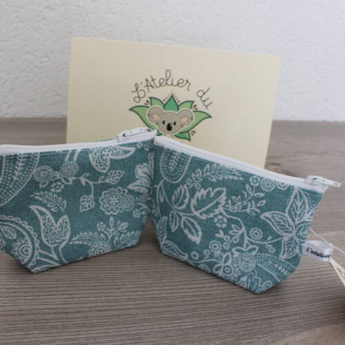 Petites trousses en coton ou lin plastifié